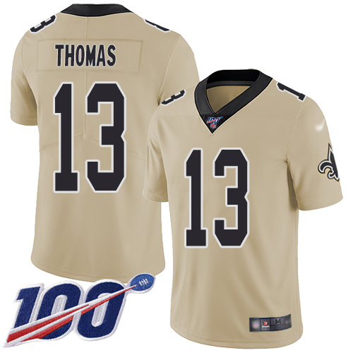 Men New Orleans Saints Limited Gold Michael Thomas Jersey NFL Football #13 100th Season Inverted Legend Jersey->new orleans saints->NFL Jersey